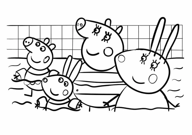 Hình vẽ peppa tô màu sinh động dành cho bé