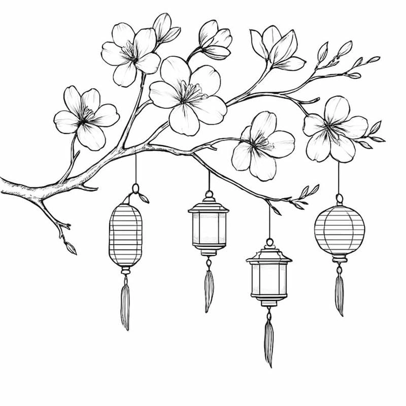 Bé sáng tạo qua hình ảnh hoa mai cho trẻ tô màu