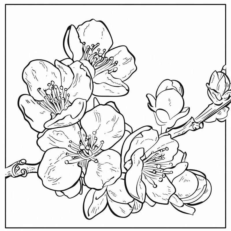 Bé vui học với tranh to màu hoa mai sinh động