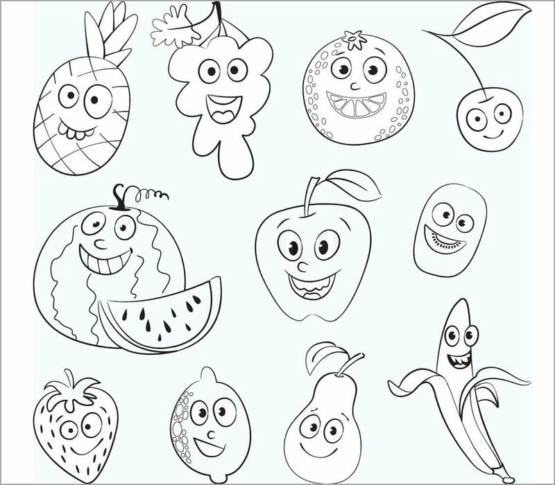 Màu sắc sinh động trong hình ảnh tô màu hoa quả