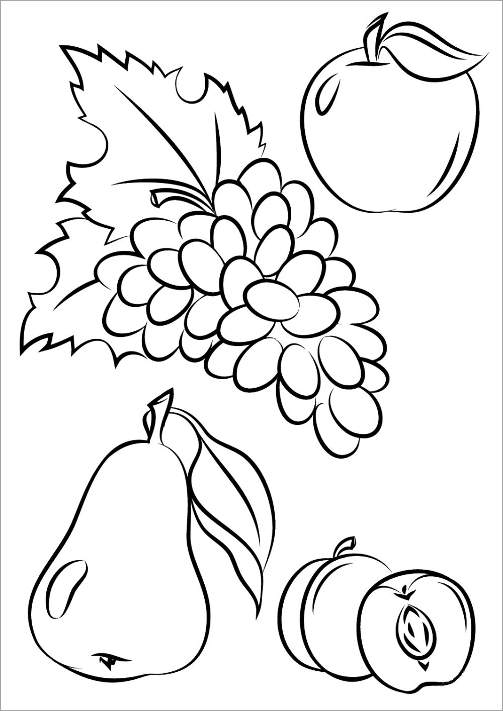 Hình ảnh dễ thương trong tranh tô màu hình trái cây