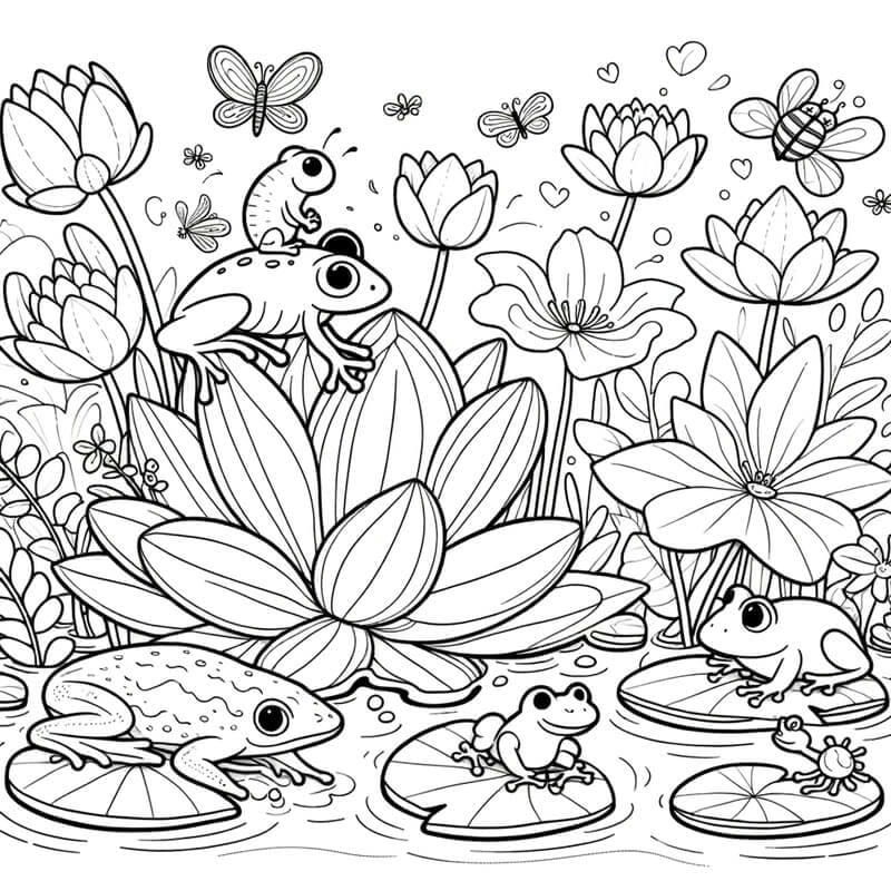 Khơi nguồn sáng tạo với tranh to màu hoa sen cho bé