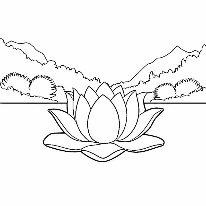 Gợi ý mẫu tô màu hoa sen đẹp dành cho bé gái yêu thích hội họa