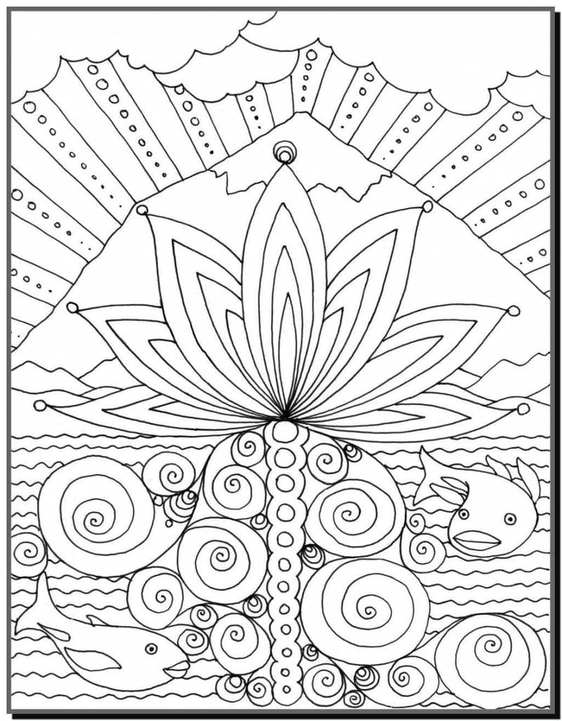 Bộ sưu tập hình hoa sen tô màu cho bé