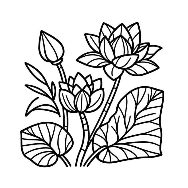 Bé tập tô với bộ hình tô màu hoa sen sinh động và sáng tạo