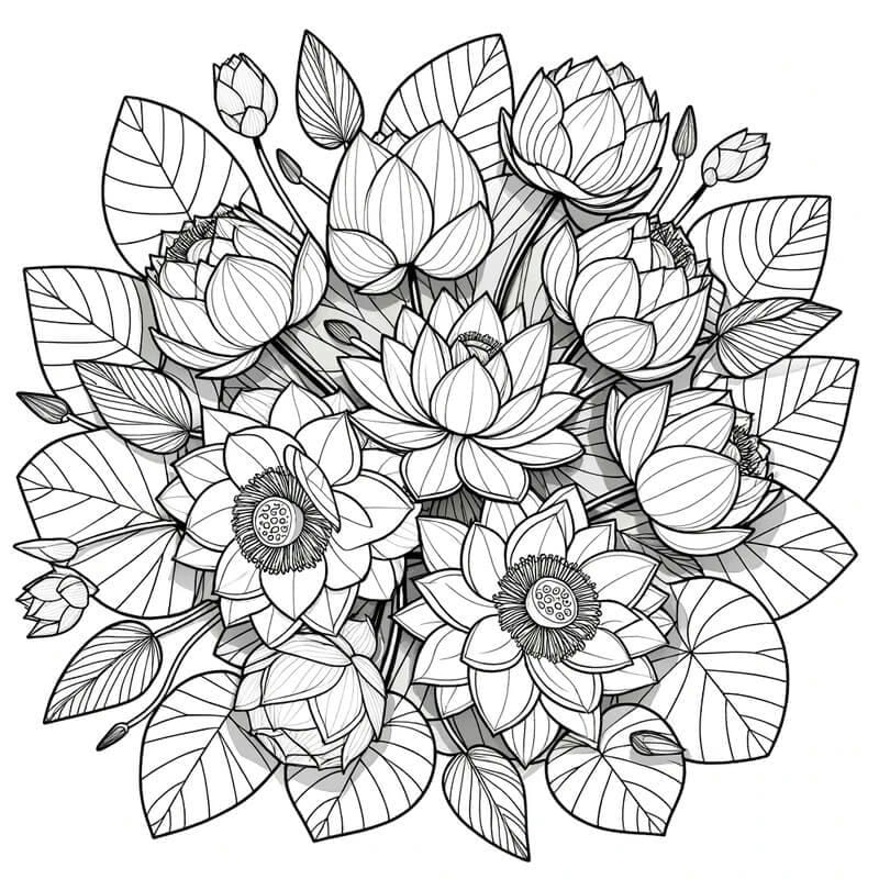 Bé vui học với bộ tranh tô màu bông hoa sen nhẹ nhàng tinh tế