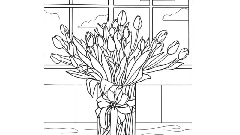 Chiêm ngưỡng tranh vẽ cánh đồng hoa tulip đầy thơ mộng