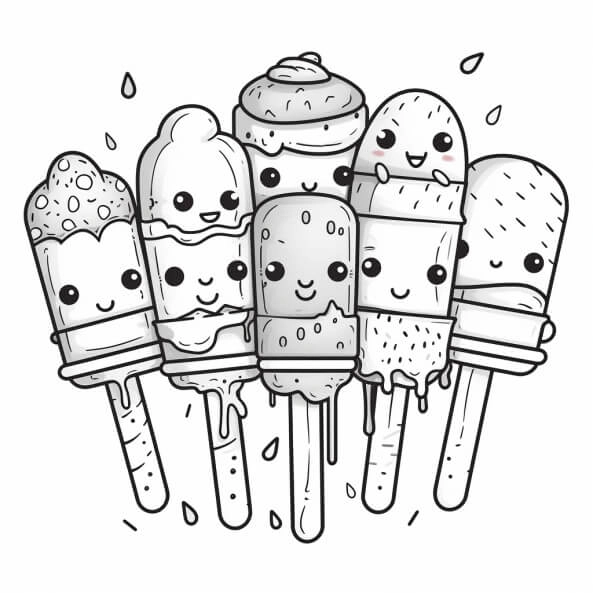 Bé học vẽ với tranh tô màu cái kem sinh động