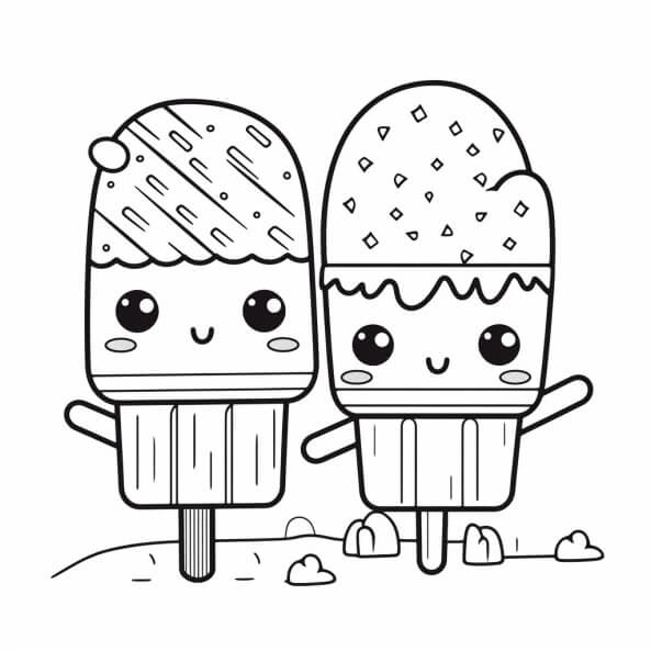 Gợi ý mẫu tô màu ly kem đầy sắc màu