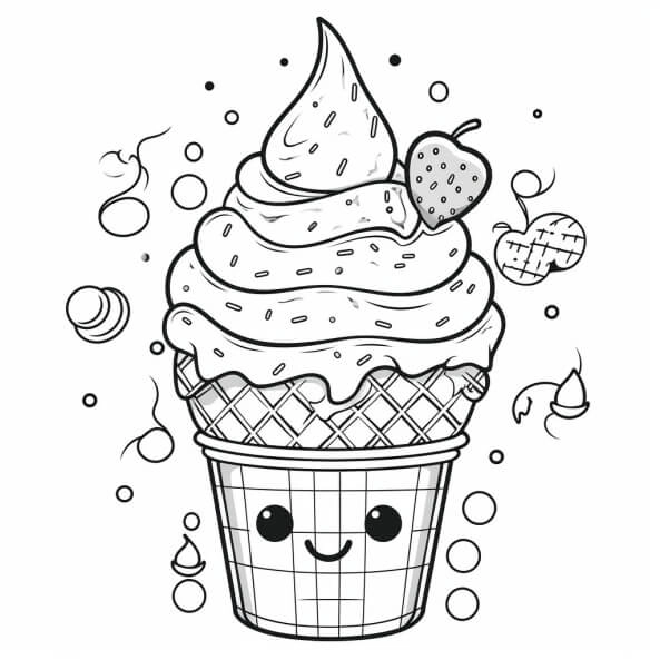 Khơi gợi sáng tạo cùng tô màu hình cây kem