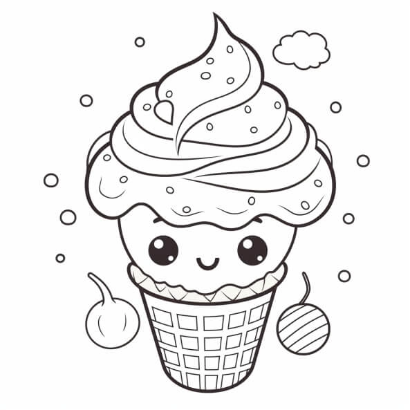 Cùng bé thử sức với tranh tô màu xe bán kem