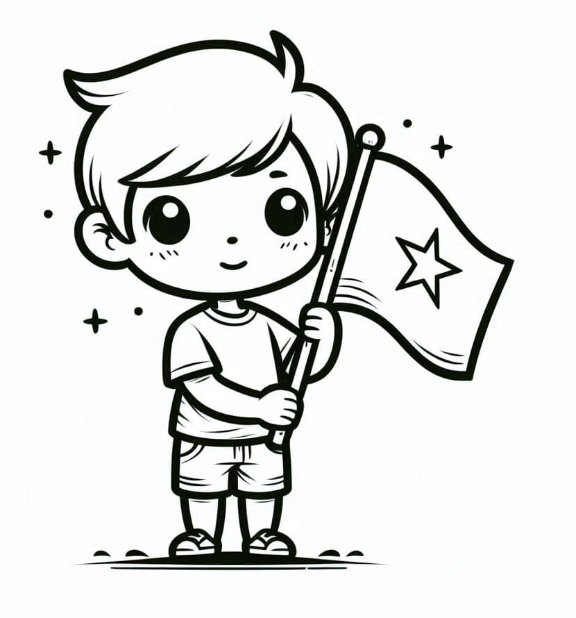 Cùng bé tô tổ quốc tranh tô màu lá cờ việt nam