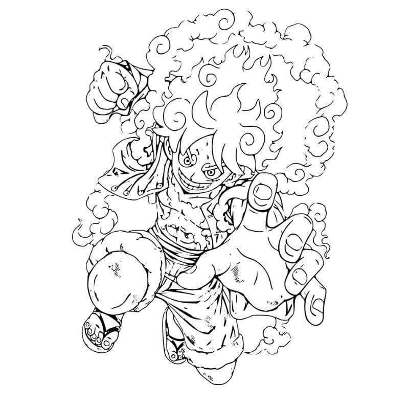 Sáng tạo từng chi tiết với luffy gear 5 tô màu