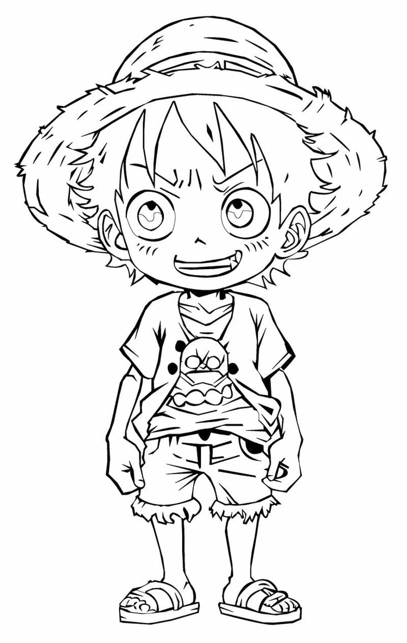 Tô màu cực vui với tranh tô màu anime luffy