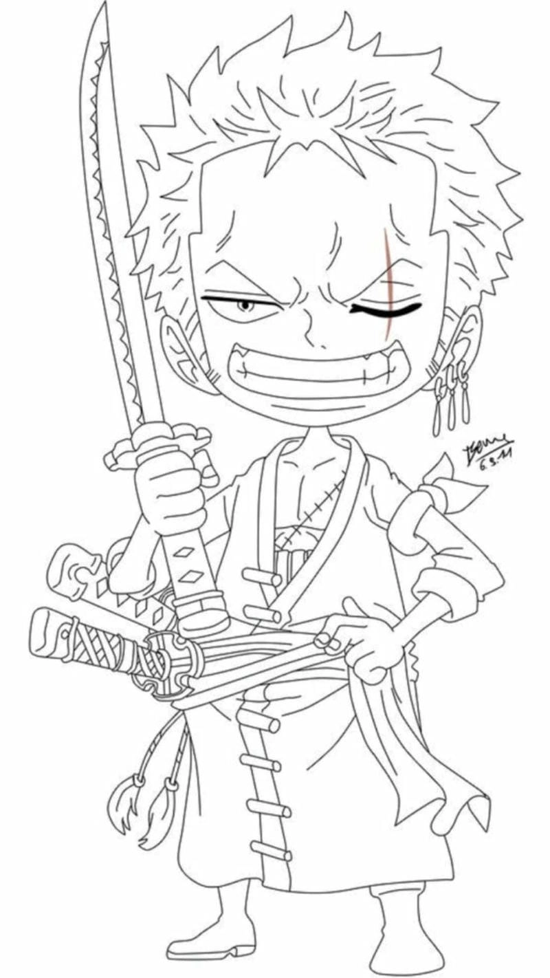 Bé thỏa thích cùng tranh tô màu băng hải tặc mũ rơm