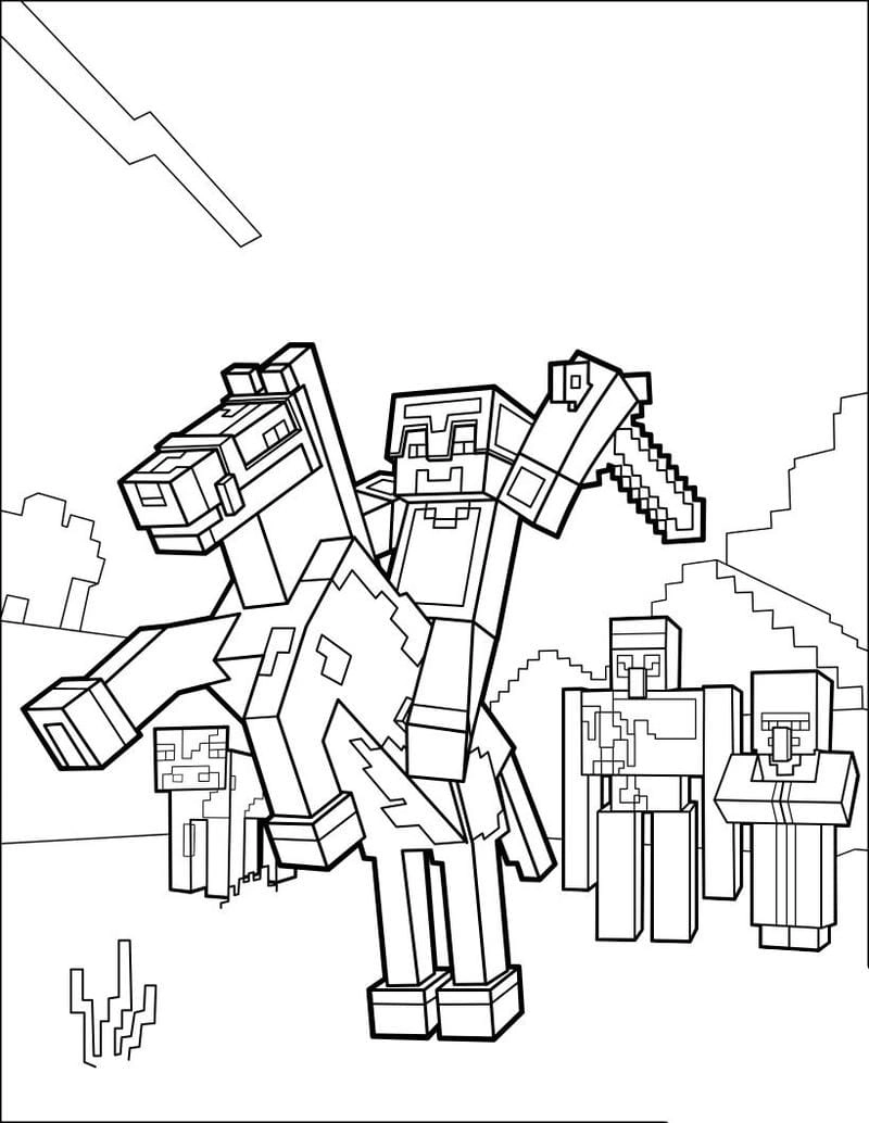 Bé dễ dàng sáng tạo với bức tranh tranh tô màu minecraft