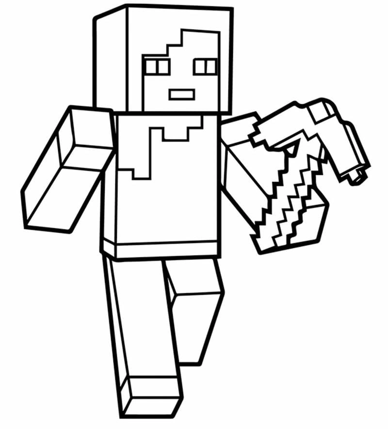 Bé thích thú với tô màu minecraft slenderman độc đáo