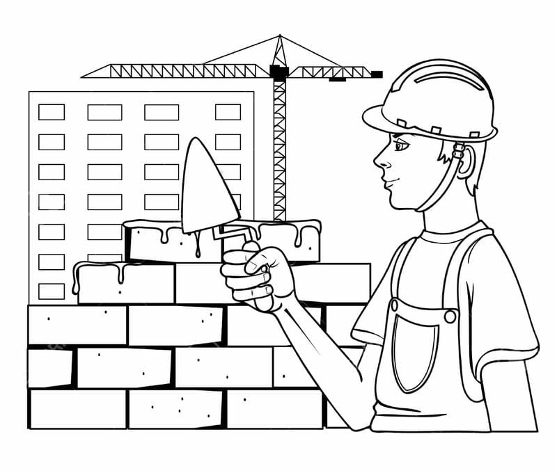 Khám phá tranh tô màu nghề xây dựng sinh động cùng bé