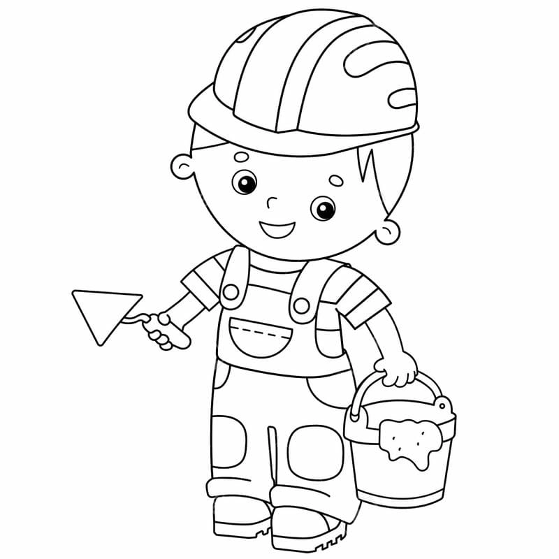 Bé tập tô với tranh rỗng tô màu chủ đề nghề nghiệp hấp dẫn