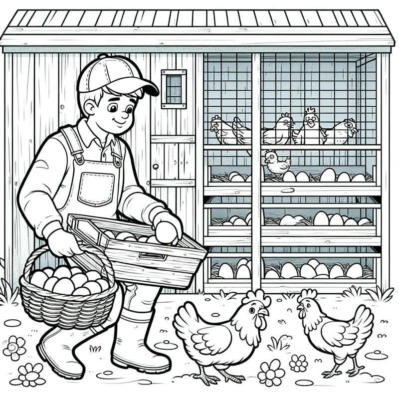 Bé học nghề qua tranh tô màu dụng cụ nghề nông
