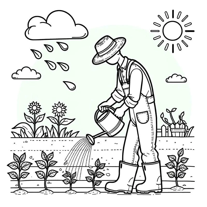 Tặng bé bộ tranh tô màu nghề nông giáo dục