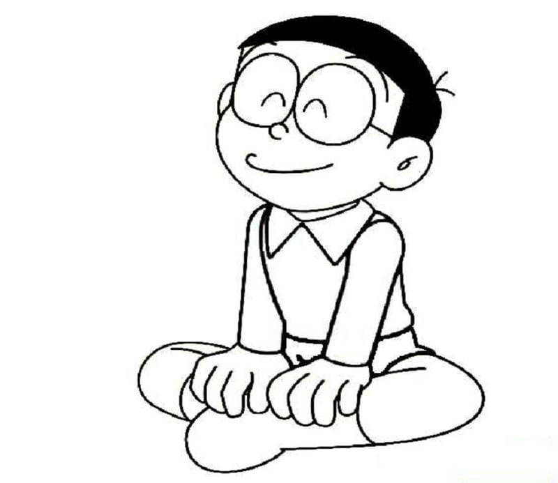 Bộ sưu tập hình tô màu nobita đáng yêu cho bé