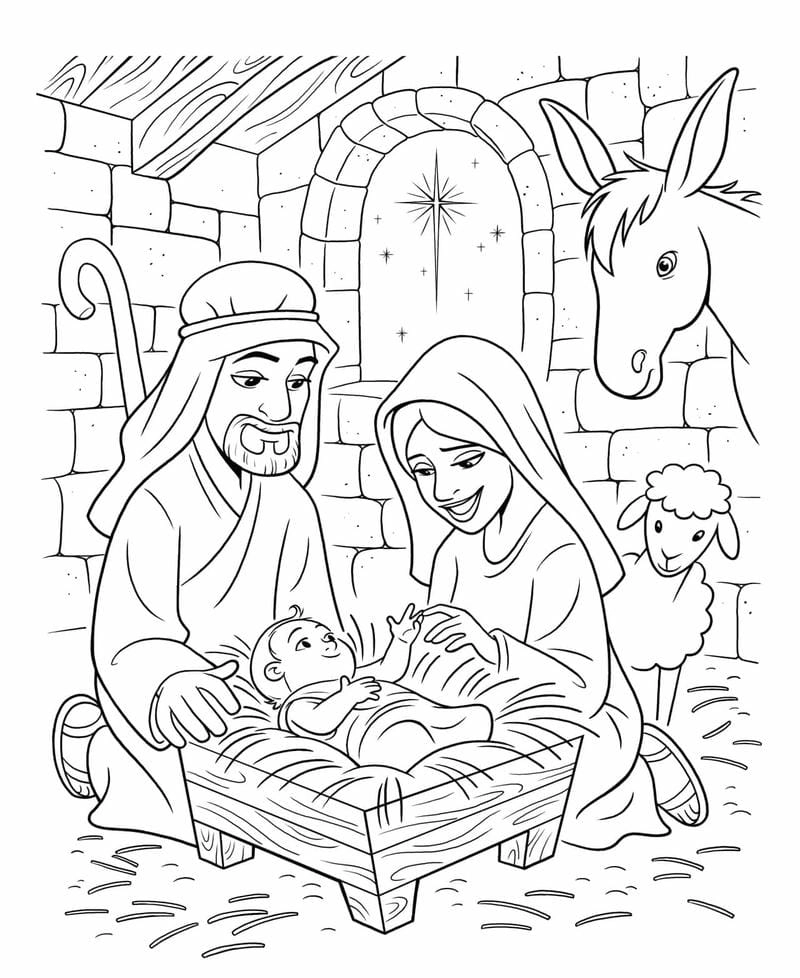 Tô màu mùa đông với tranh to mau noel