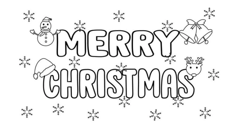 Làm đẹp lớp học với chữ merry christmas tô màu