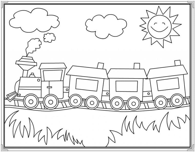 Tranh tô màu ông mặt trời và đám mây rèn luyện kỹ năng tô màu