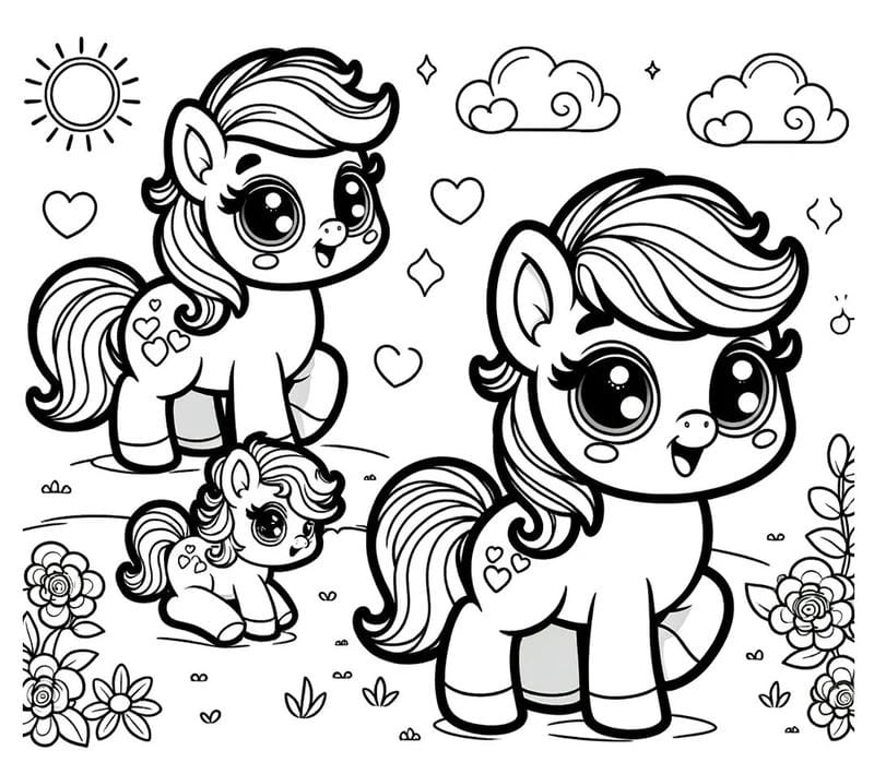 Tô sắc rực rỡ với tranh tô màu pony cầu vồng