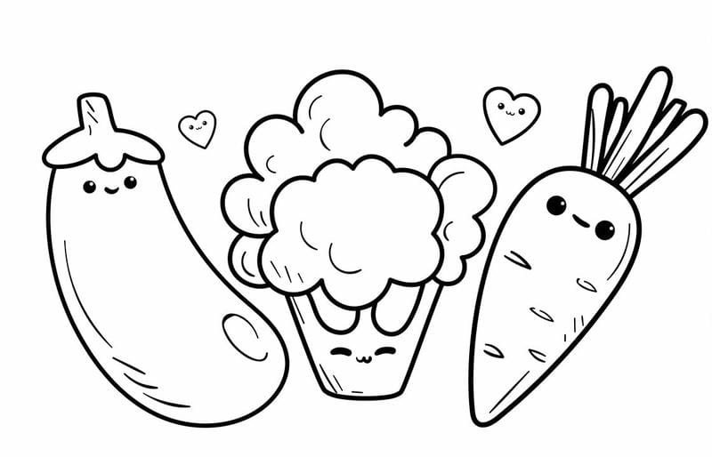 Khám phá bộ tranh tô màu rau củ quả siêu dễ thương cho bé tập tô