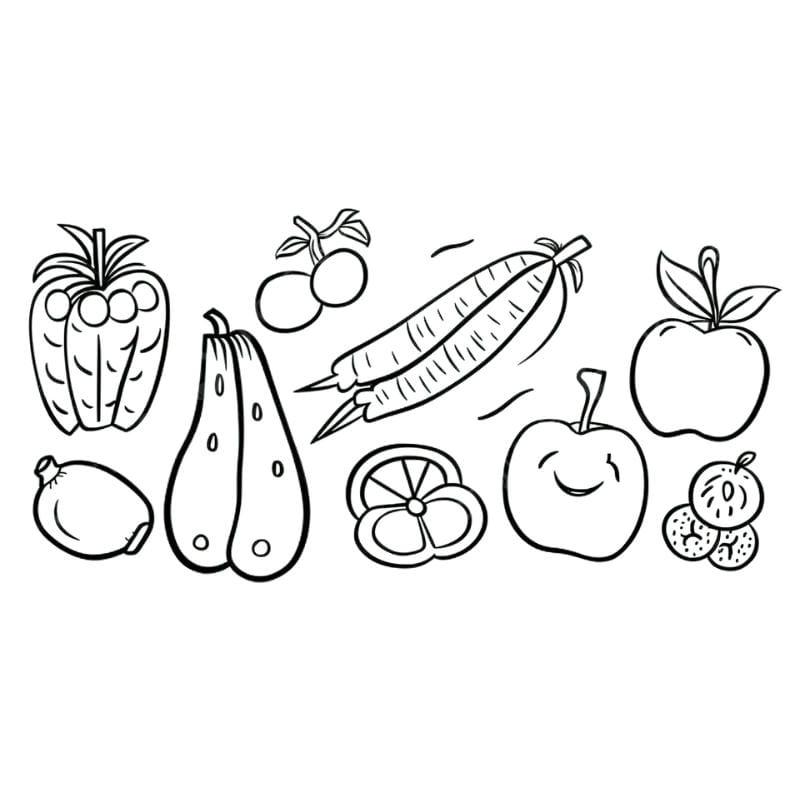 Tổng hợp hình vẽ rau củ quả đẹp dễ tô dành cho bé mới bắt đầu học vẽ