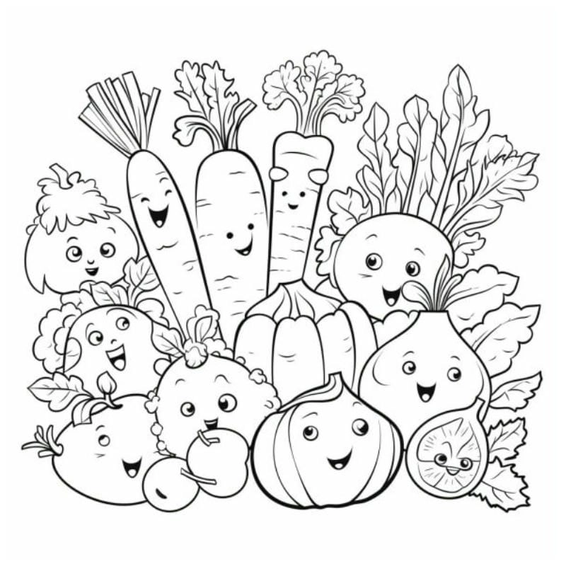 Tuyển tập tranh tô màu rau củ cho bé phát triển trí tưởng tượng