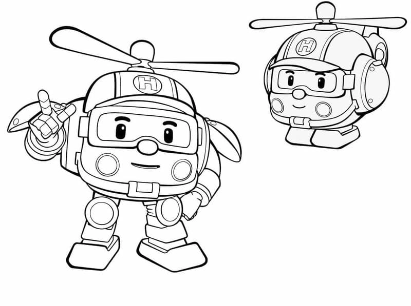 Khám phá Robocar poli tranh tô màu poli và những người bạn