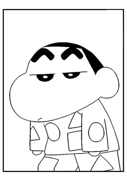 Bé say mê với tranh tô màu shin cậu bé bút chì dễ thương