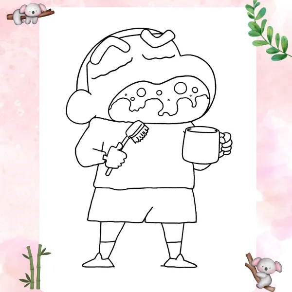 Bé mê mẩn với tranh tô màu shin cậu bé bút chì cute ngộ nghĩnh