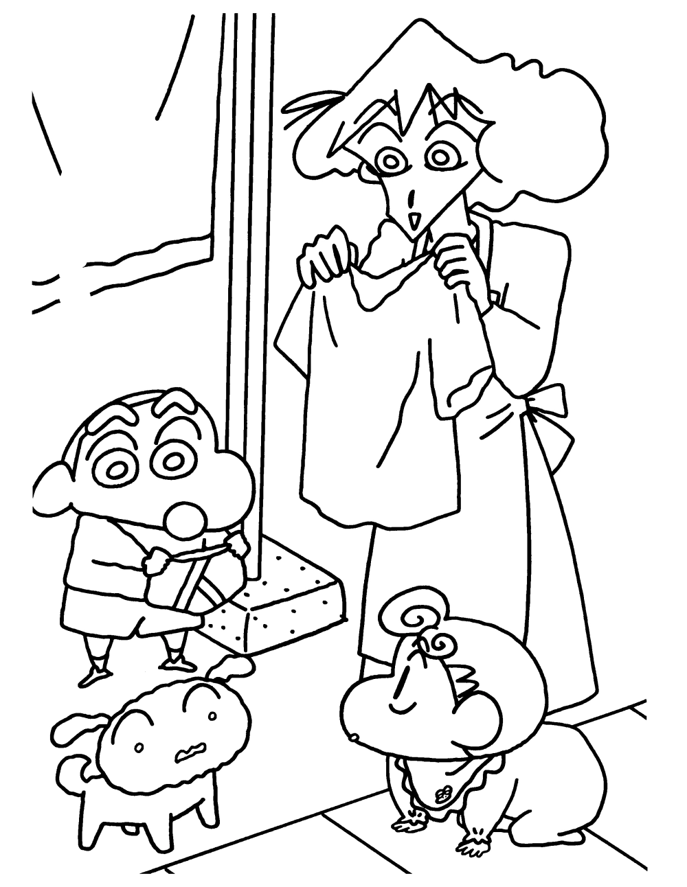 Khơi gợi sáng tạo qua bé thích thú với tranh tô màu shin cậu bé bút chì