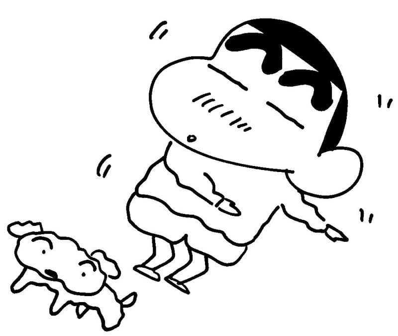 Bộ ảnh cu shin tô màu dễ thương cho bé luyện vẽ