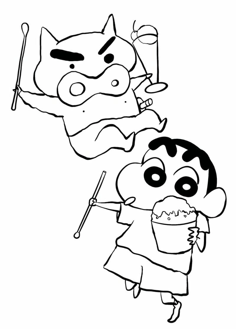 Tải về ngay bộ hình tô màu cu shin đơn giản dễ vẽ