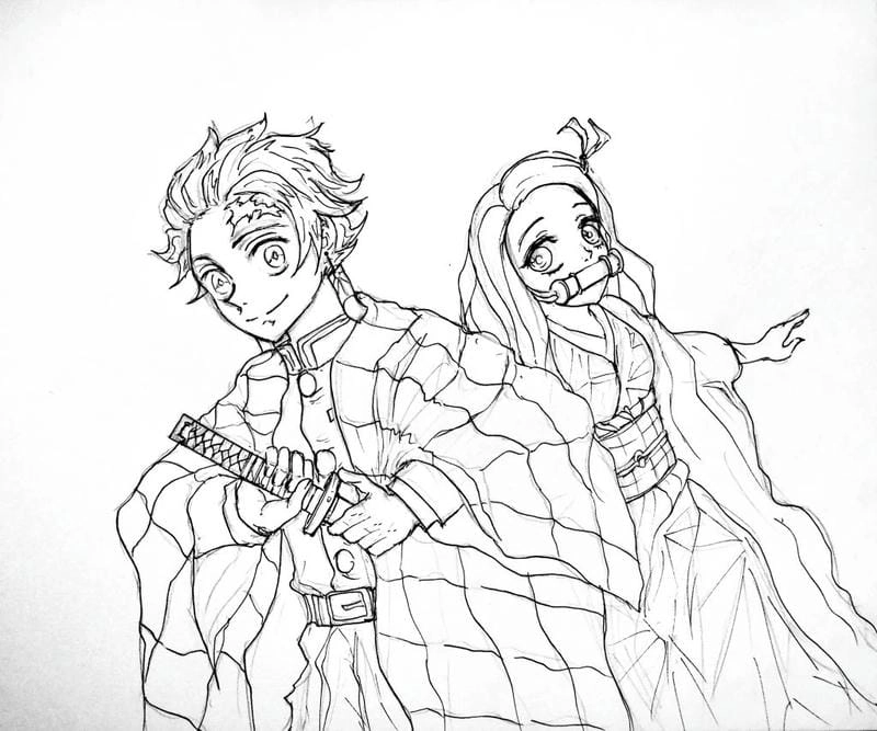 Thử ngay vẽ tranh anime tanjiro siêu nghệ thuật