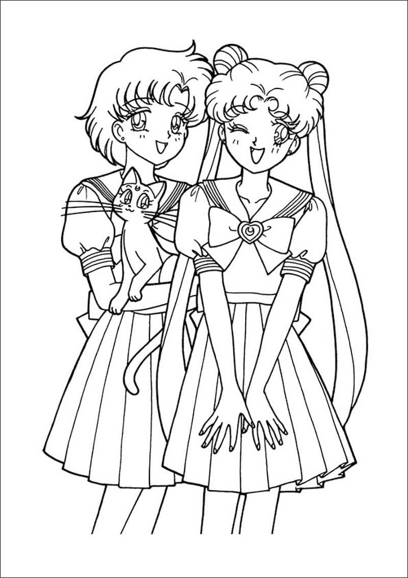 Bộ sưu tập tranh tô màu cho bé thủy thủ mặt trăng ngộ nghĩnh