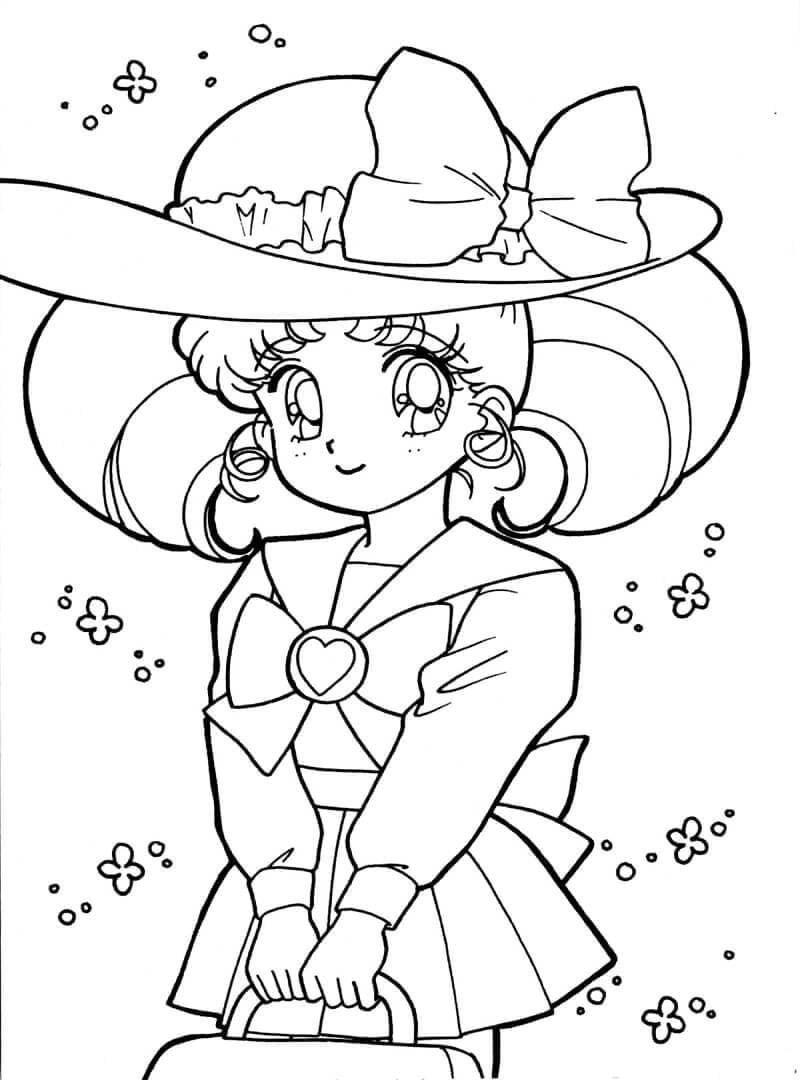 Hình vẽ tô màu công chúa mặt trăng xinh xắn cho bé