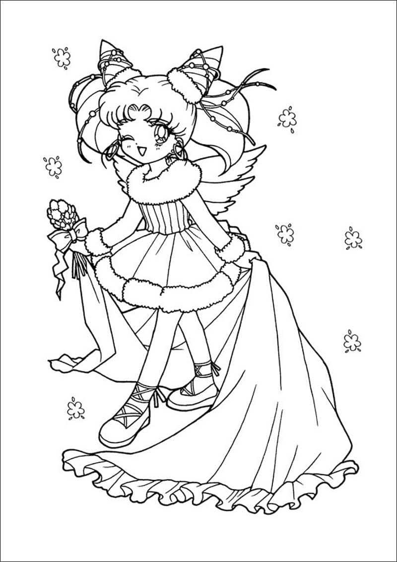 Gợi ý hình vẽ thủy thủ mặt trăng cho bé tô màu