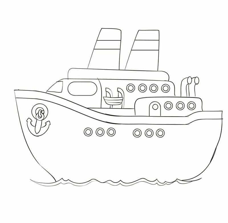 Tải ngay tranh tô màu thuyền trên biển cho bé yêu