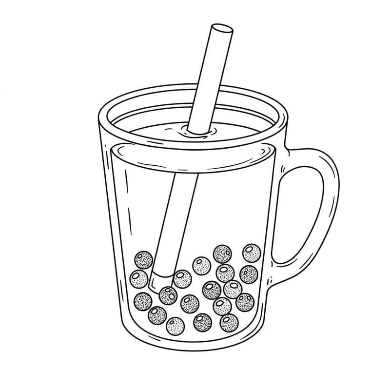 Gợi ý chọn tranh tô màu ly trà sữa cho bé tập tô