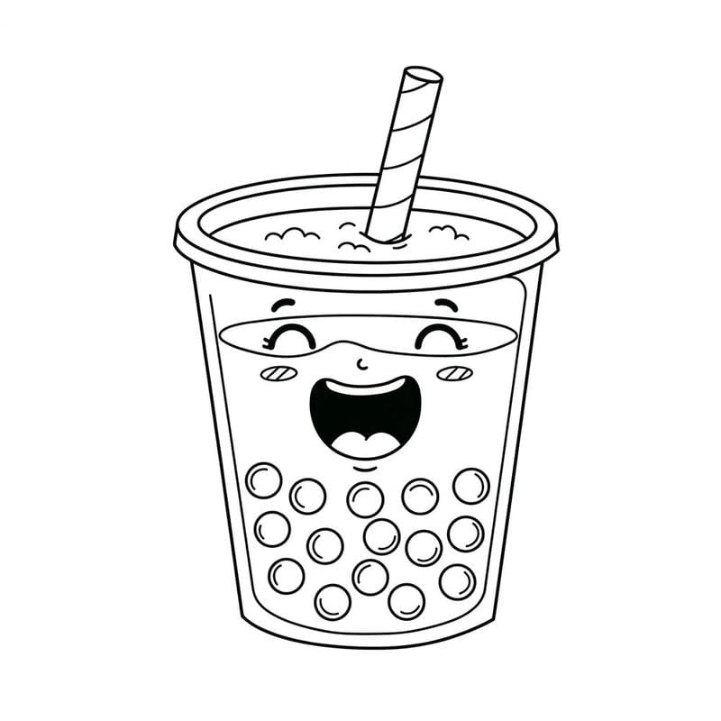 Chia sẻ bộ tranh tô màu cốc trà sữa cực kỳ bắt mắt