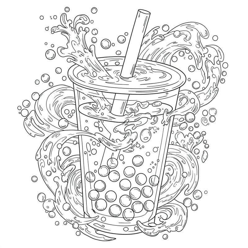 Tập tô hình trà sữa tô màu đơn giản mà cuốn hút