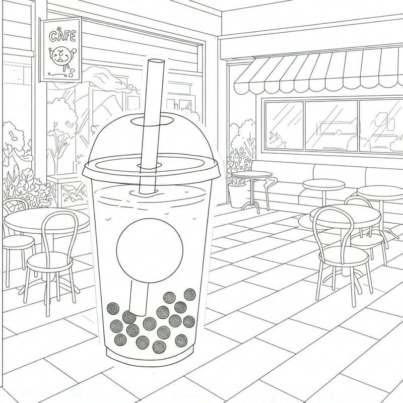 Tô điểm tuổi thơ với hình tô màu trà sữa cute