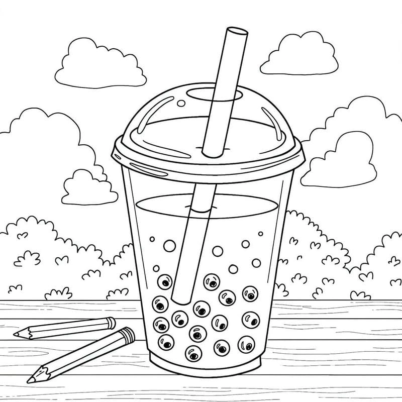 Bé thỏa sức sáng tạo với tô màu sticker trà sữa cute