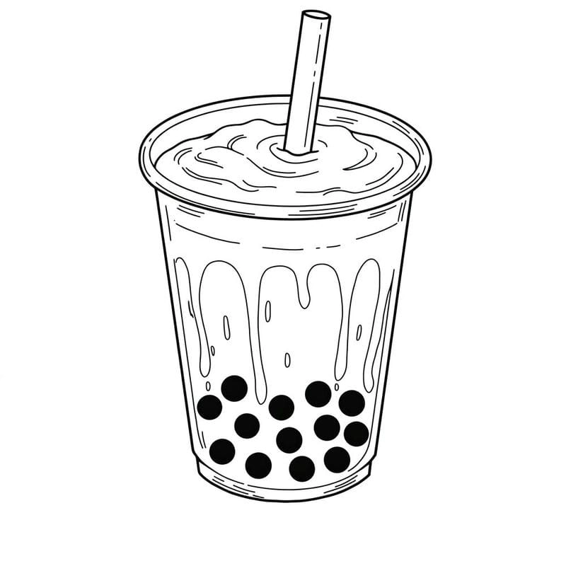 Thử ngay bubble tea tranh tô màu trà sữa cute siêu đáng yêu